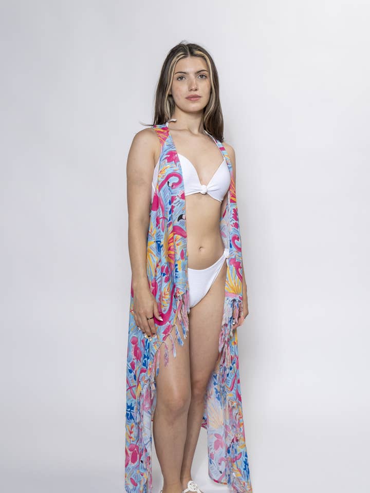 Flock Party sarongcape voor dames voor wholesale door Carvalho Couture