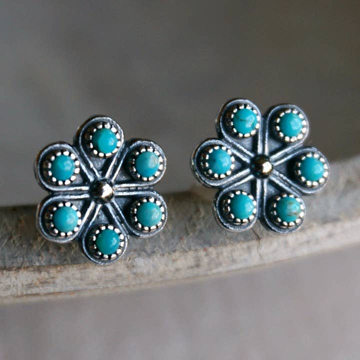 Brincos de íris turquesa por atacado de Sowell Jewelry