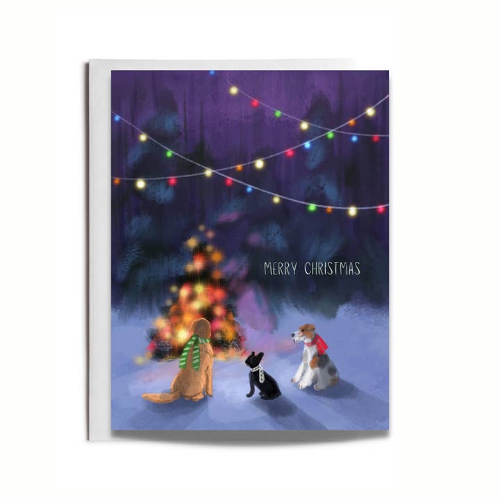 Dog Christmas Card | Forest Friends | Dog Mom Christmas Card for wholesale by Fable & Sage