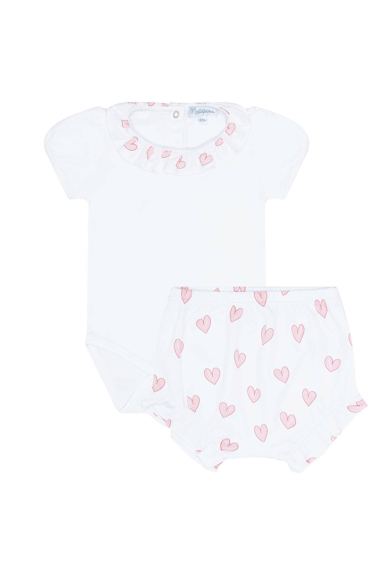 Pink Heart Print Onesie Set for wholesale on Faire