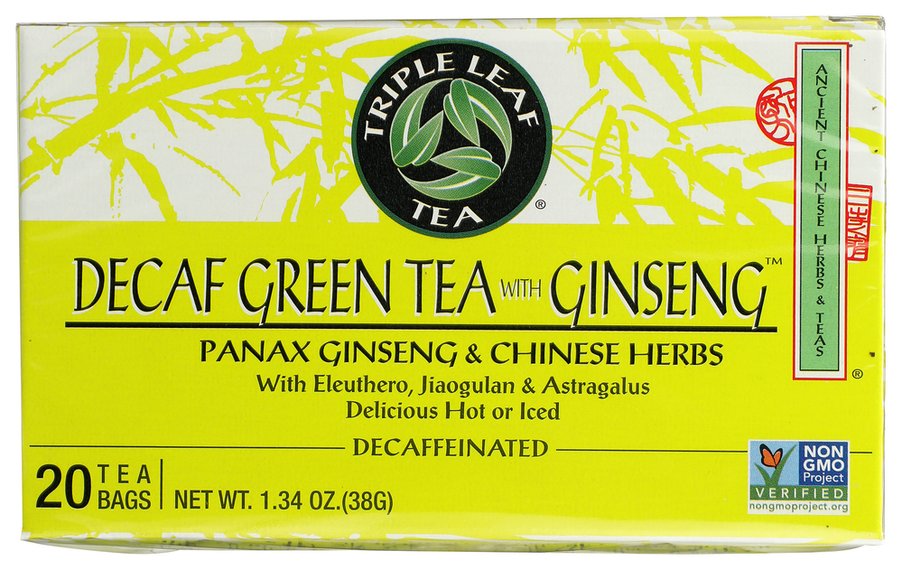 Triple Leaf Tea – wholesale Health/detox tea – Decaf Green Tea with Ginseng & Chinese Herbs2