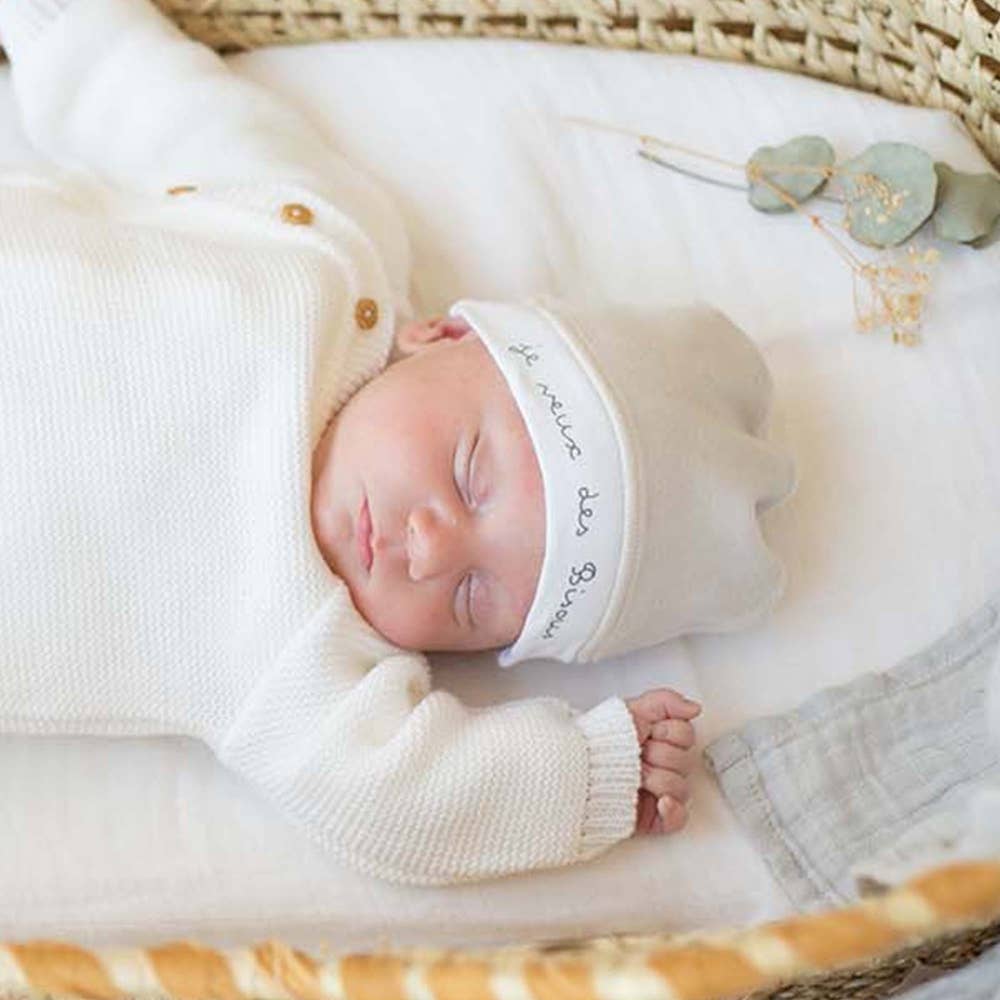 Trois kilos Sept - Wholesale Newborn/Knit Hat - Baby - “I want Kisses” birth hat - Colors to choose from4