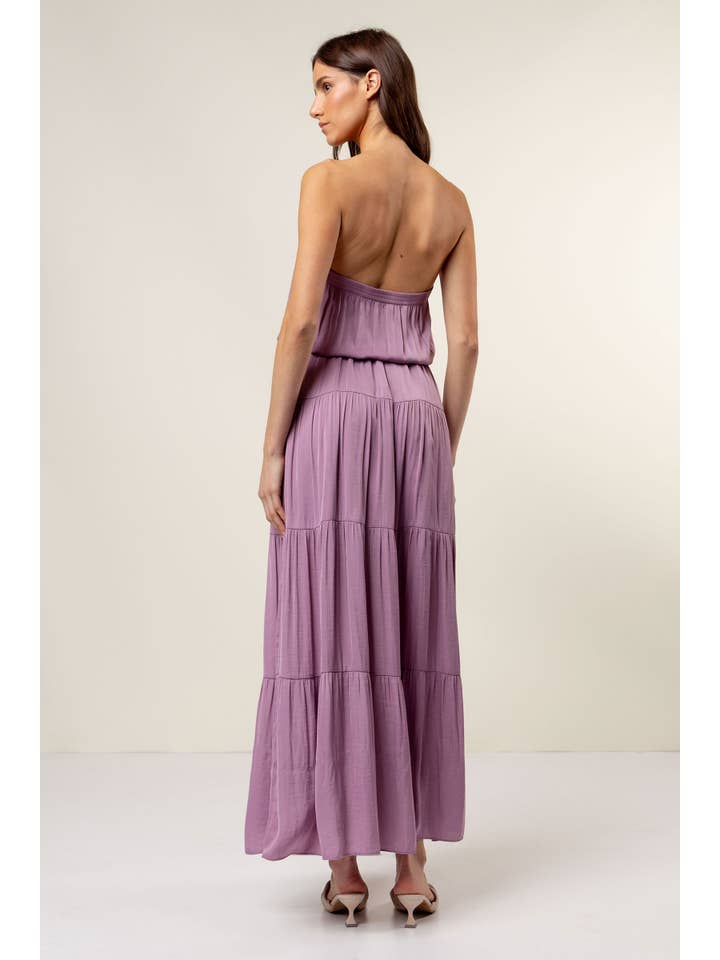 Naked Zebra - Wholesale Dress - Women's - Maxi Tiered Tube Dress With Elasticized Waist