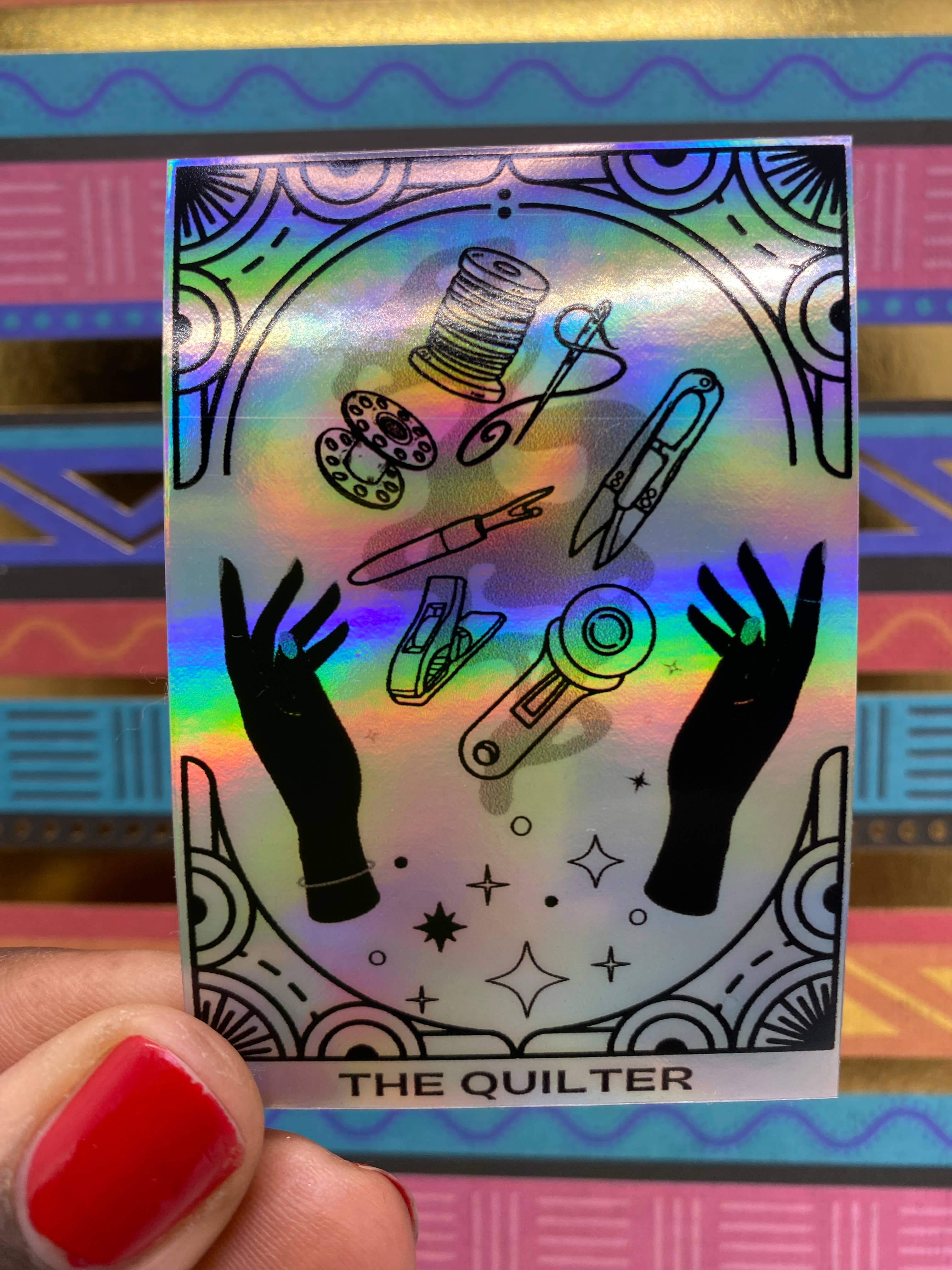 Zipped & Printed - Wholesale Phone & Laptop Stickers - The Quilter Tarot Sticker1