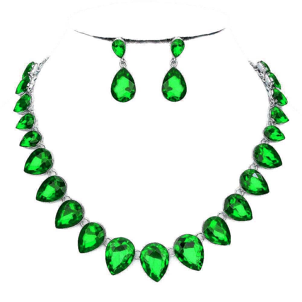 Diacly - Wholesale Jewelry Set - Pear Connection Crystal Necklace Set10