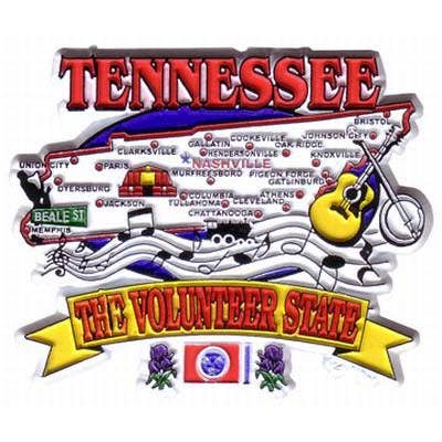 Tennessee Magnet 2d State Map for wholesale by Jenkins Enterprises