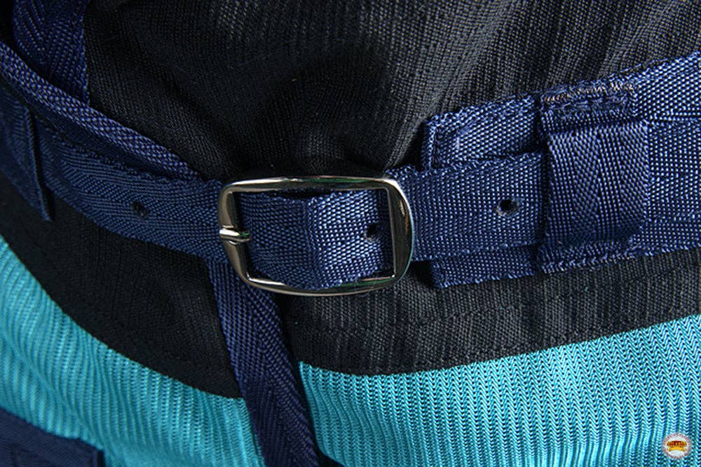 HILASON - Vente Équipement d’équitation - Hilason Couverture Anti-Mouches Légère Confortable Durable en Poly pour Cheval Western Noir Turquoise5