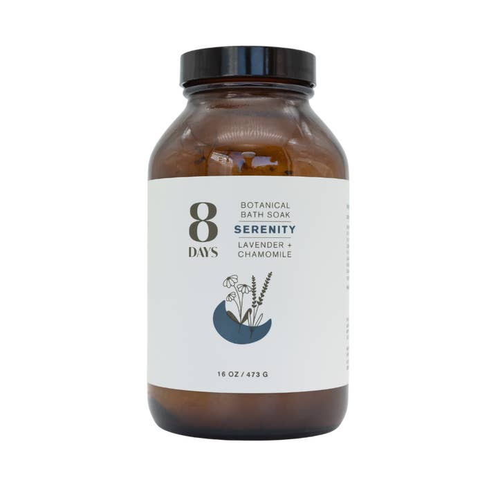 Serenity Botanical Bath Soak for wholesale by 8 Days Botanicals