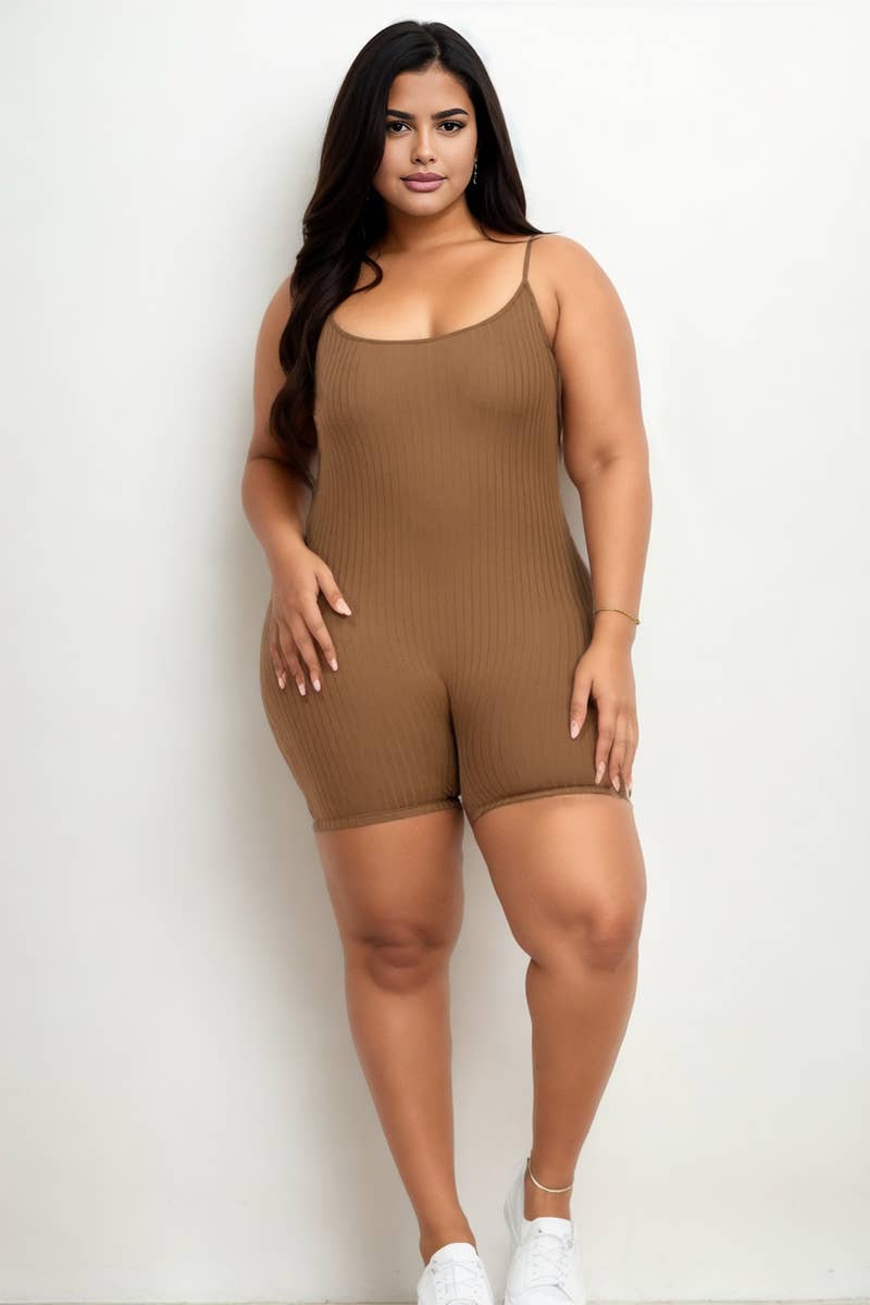 CAPELLA APPAREL - Wholesale Romper - Women's - Plus Ribbed Bodycon Romper8