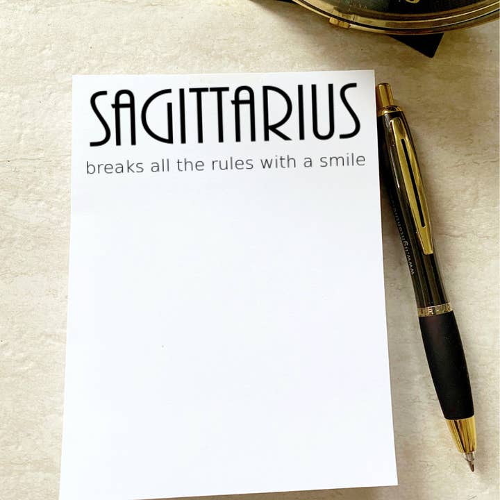 Bloc de notas del zodiaco Sagitario para venta al por mayor de Geez Louise Goods