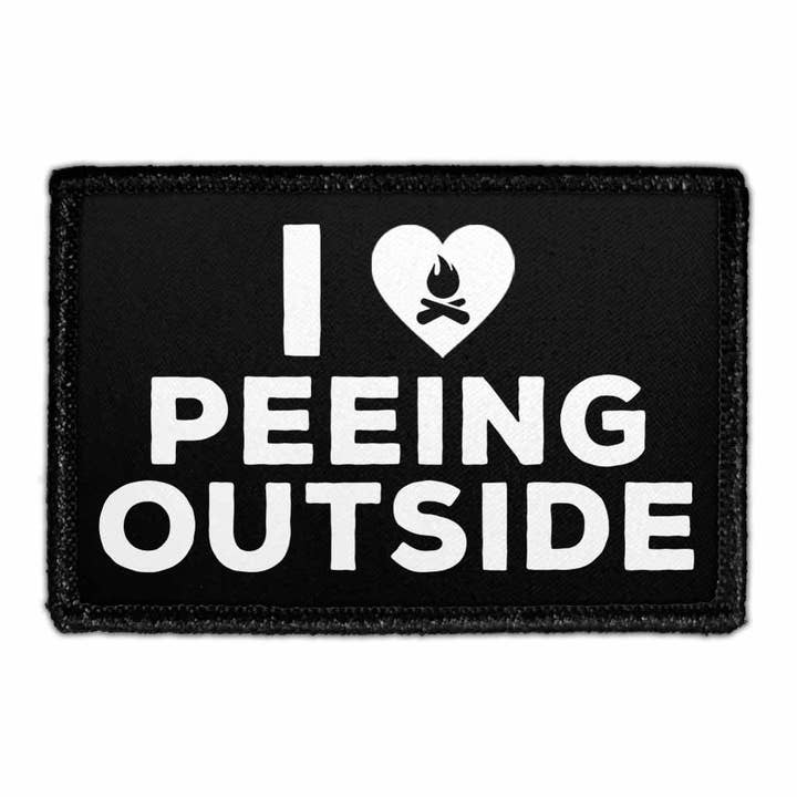 Toppa rimovibile con scritta «I Love Peeing Outside» per la vendita all'ingrosso da parte di Pull Patch