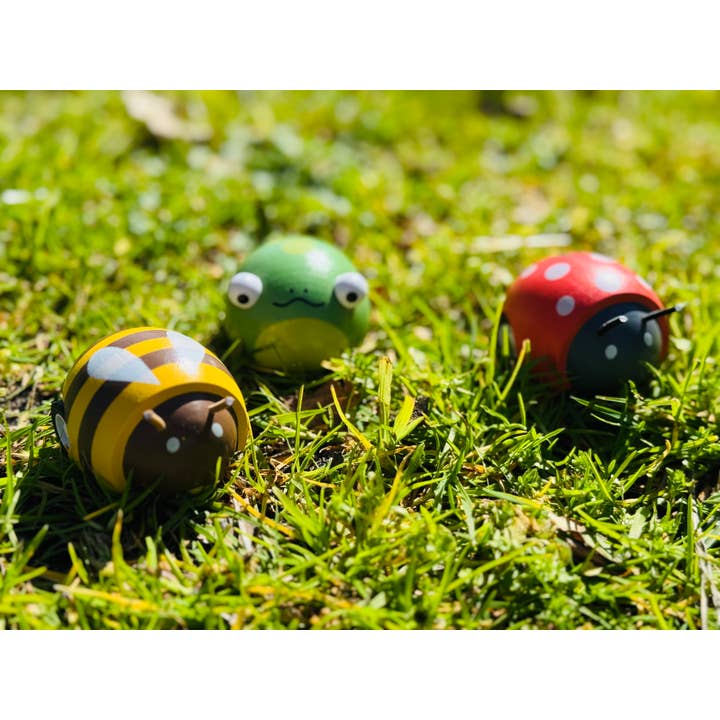 ToysLink - Wholesale Wood Toy - Kids - Wooden Pull Back Animal-Bee, Frog and Ladybug3