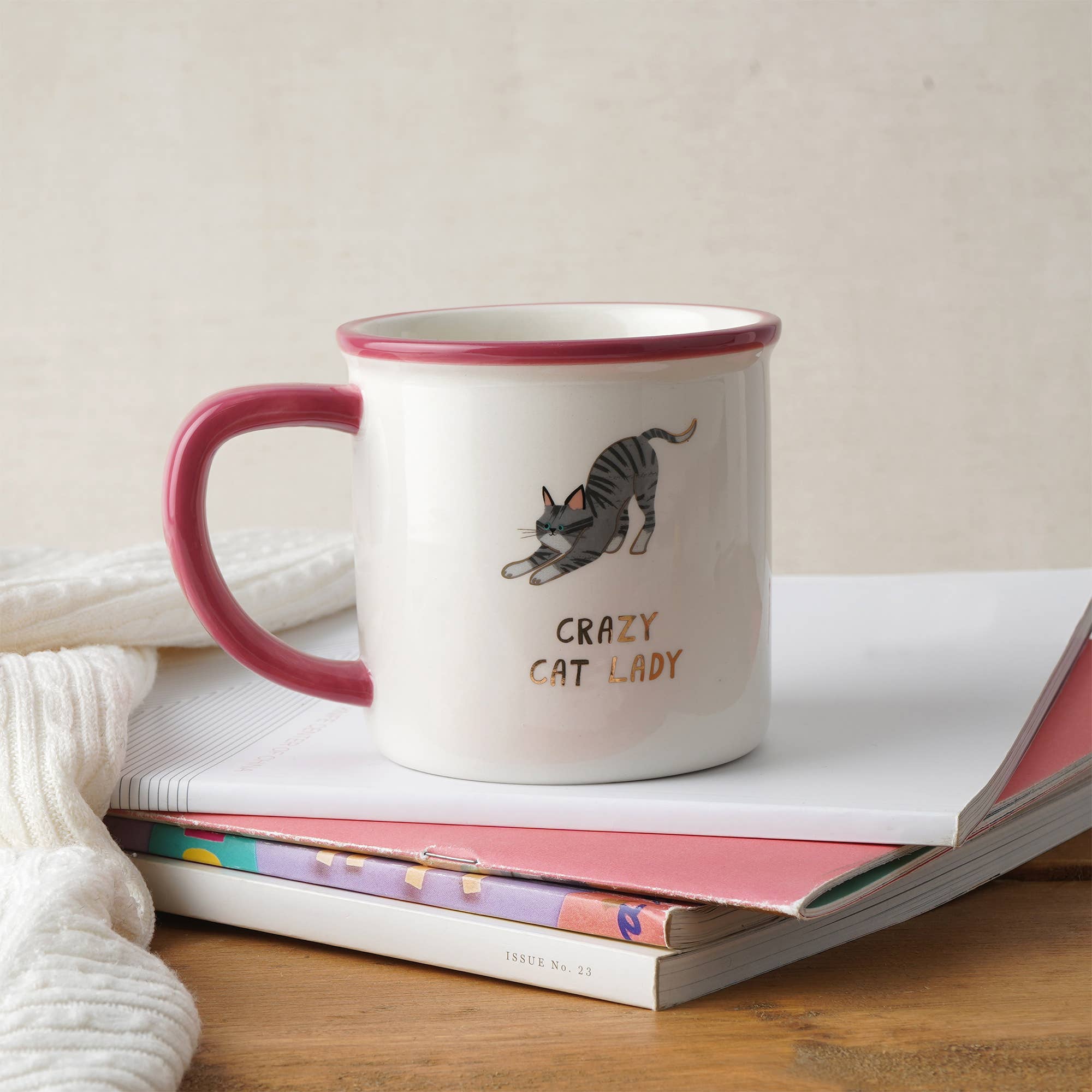 CGB Giftware – wholesale Kaffekoppar – Cool Cat 'Crazy Cat Lady' keramisk mugg i presentförpackning