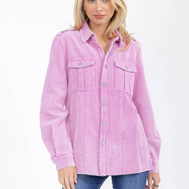 IP7110- Baumwoll-Cordhemdjacke mit Knopfleiste für den Großhandel von IWT Brands