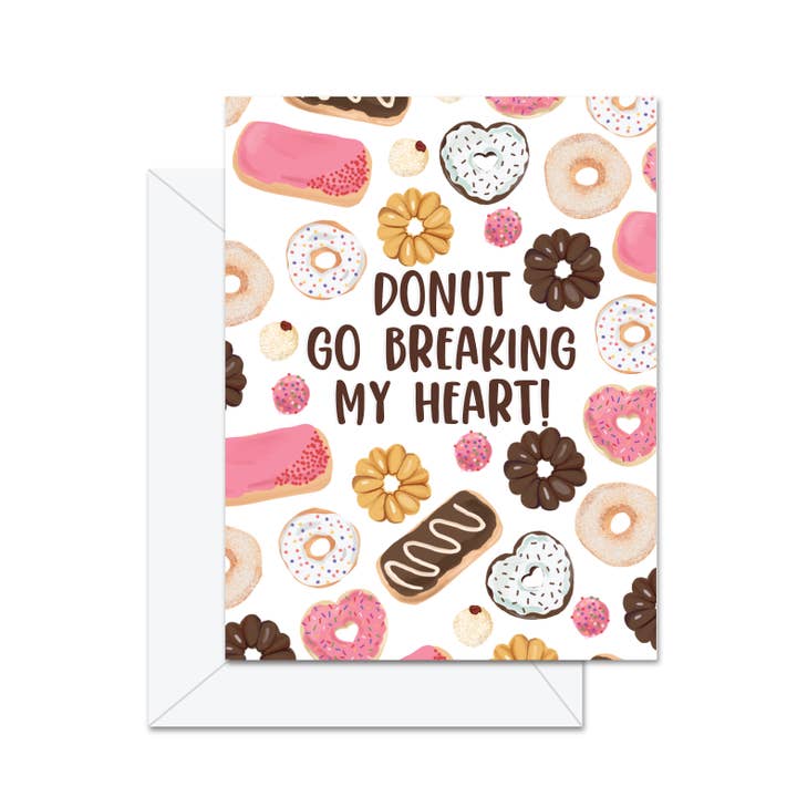 Donut Go Breaking My Heart - Lykønskningskort for engroshandel hos Jaybee Design