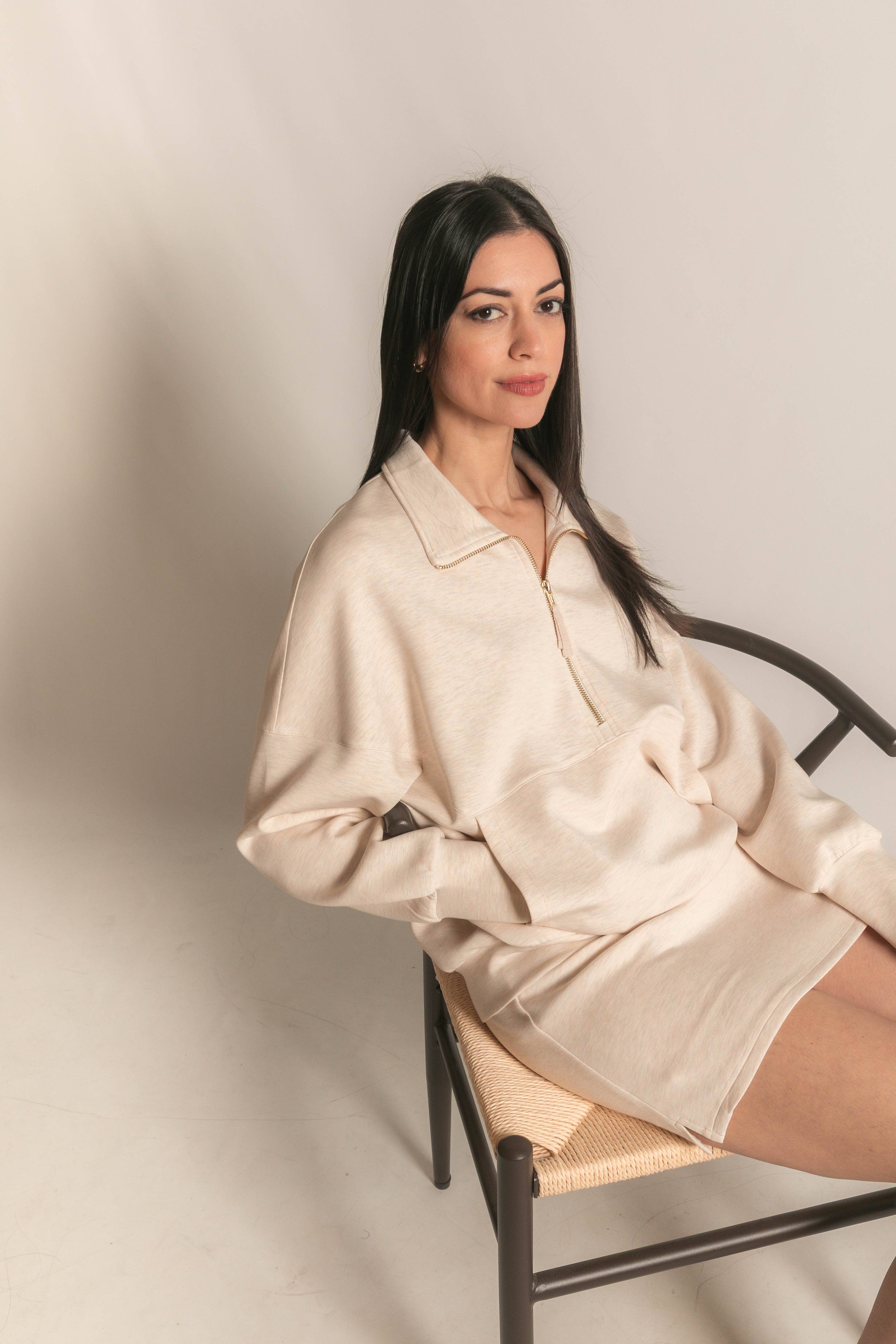 P. CILL - Vente Sweat-shirt – femme - Pull zippé P. CILL Butter en modal68