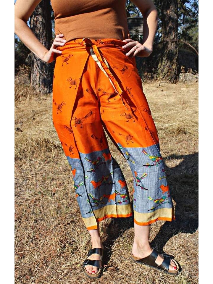 Ganesh Himal Trading - Wholesale Pants - Women's - Recycled Silk Wrap Pant