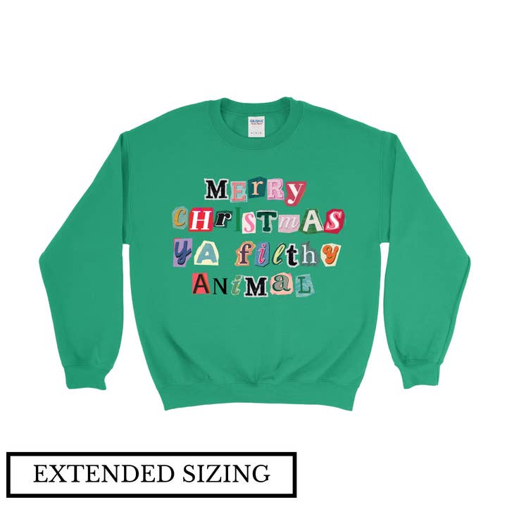 Lucy + Company - Wholesale Graphic Sweatshirt - Women's - Merry Christmas Ya Filthy Animal Graphic Sweatshirt0