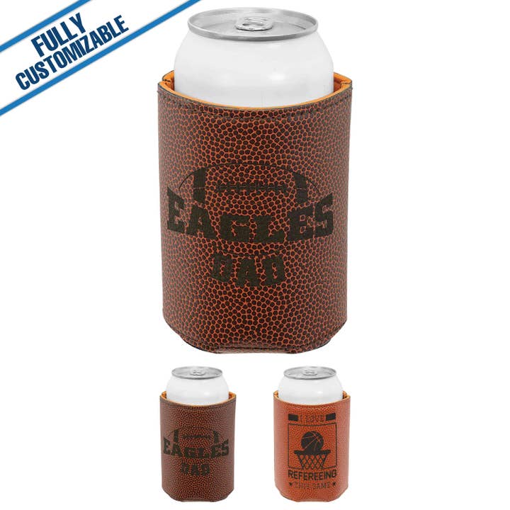 GiftWorksPlus - Wholesale Drink Huggers & Koozies - 12oz. Sports Leatherette Beverage Holder -Fully Customizable2