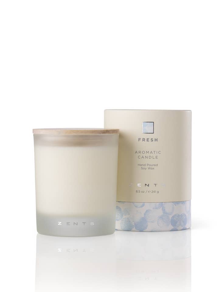 Fresh, ZENTS Clean Burning Soy Wax Candle, 8.5oz for wholesale by ZENTS