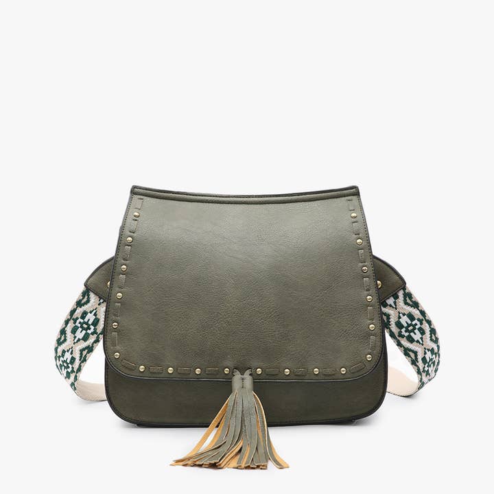 Jen & Co. - Wholesale Crossbody Bag - Women's - M1970 Bailey Crossbody with Print Contrast Strap