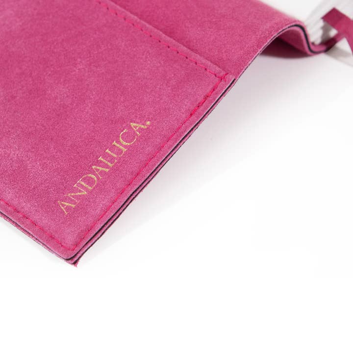Andaluca - Wholesale Journal/Diary - Fuchsia Suede Journal w/ Organic Cotton Paper: Large4