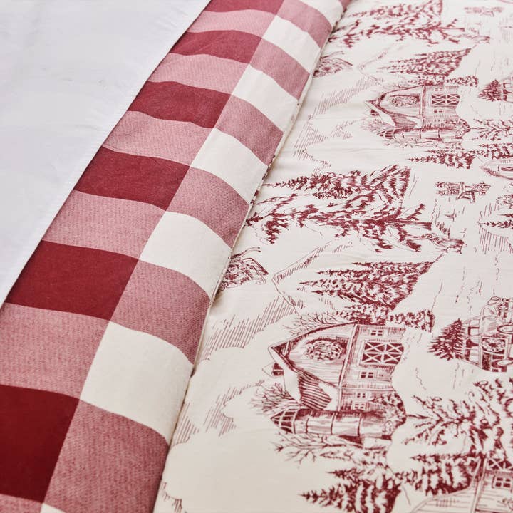 Red Winter Sleigh Ride Duvet Cover/Comforter Set for wholesale on Faire4