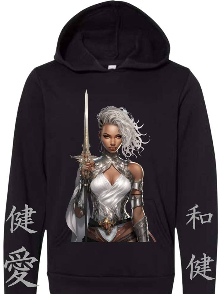 Samurai Sistahs Preto e Prateado por atacado de Melanin E-Commerce