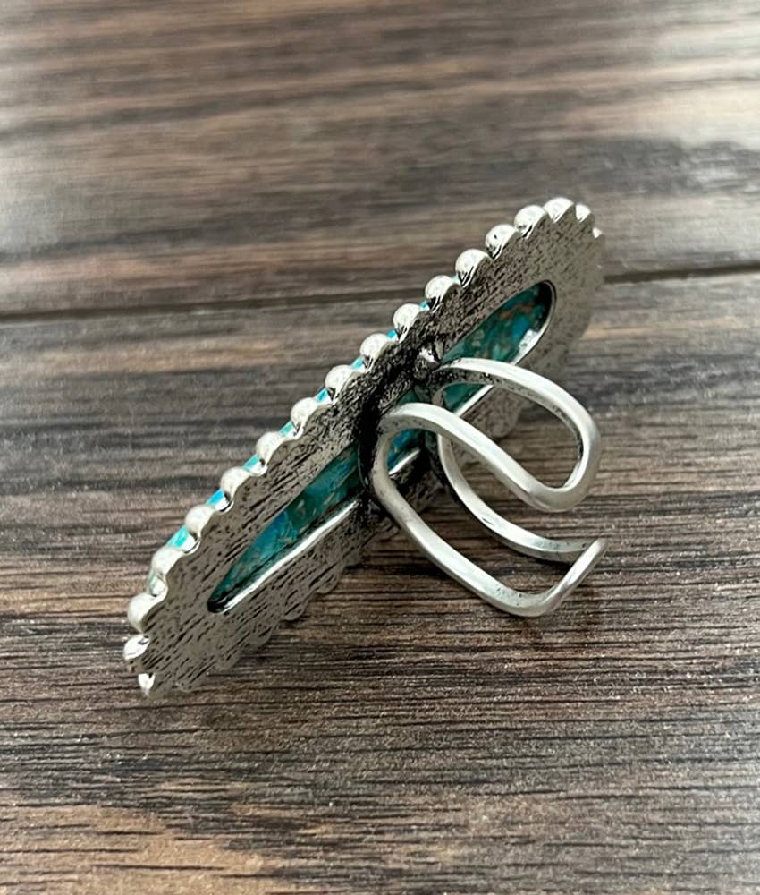 ISAC Trading Inc - Vendita all'ingrosso Anelli cocktail/statement - 750500, Pietra Preziosa Molto Grande! Anello Regolabile in Ottone1