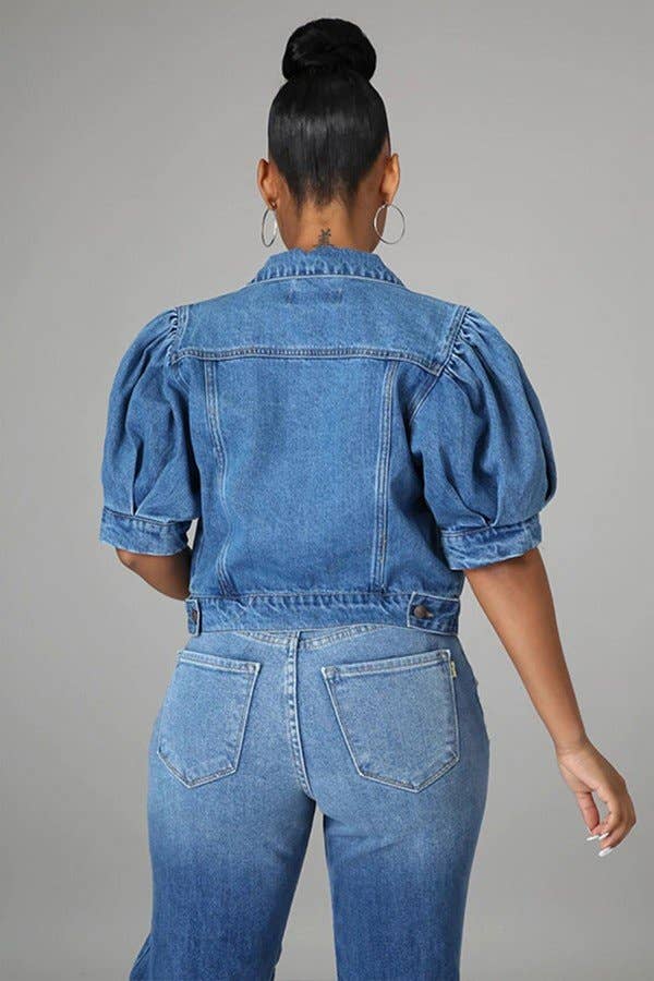 Aria Romance – wholesale Jeansjackor – Dam – Puff Sleeve Jeansjacka5