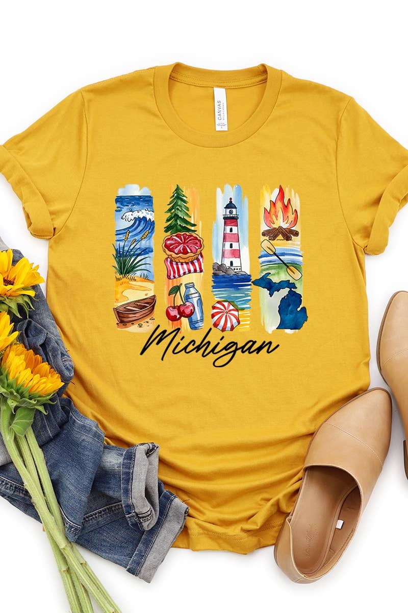 COLORBEAR - Wholesale T-Shirt (Graphic) - Women's - Michigan State Brushstroke Graphic Tee11
