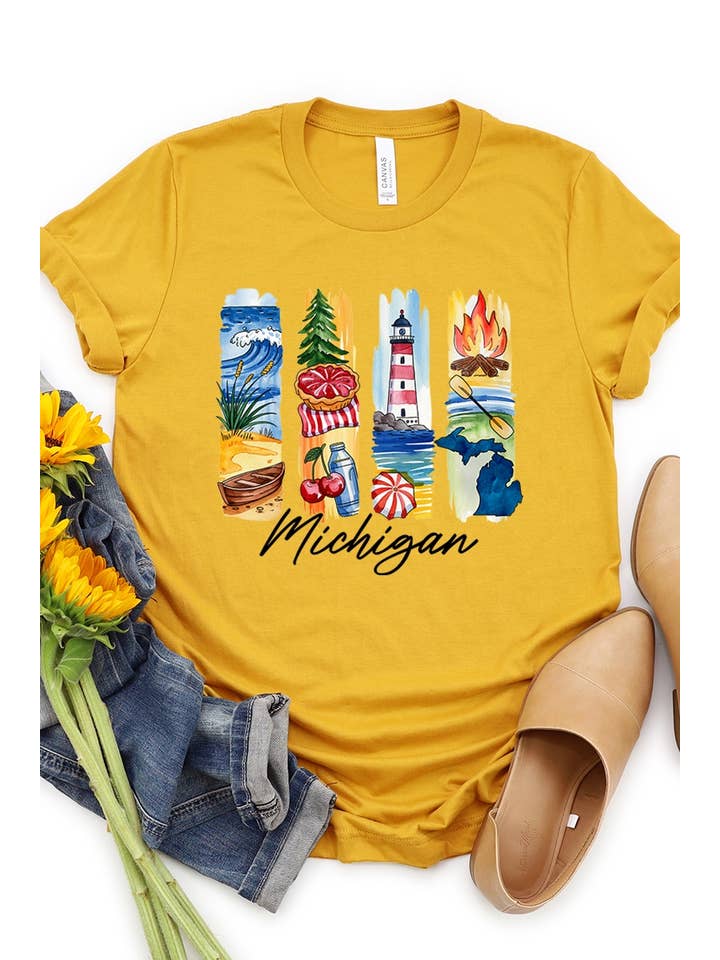 COLORBEAR - Wholesale T-Shirt (Graphic) - Women's - Michigan State Brushstroke Graphic Tee11