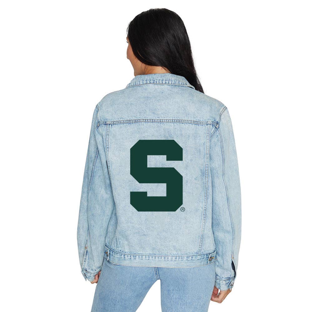 Lojo Collegiate Apparel - Wholesale Denim Jacket - Women's - Michigan State Denim Jacket0