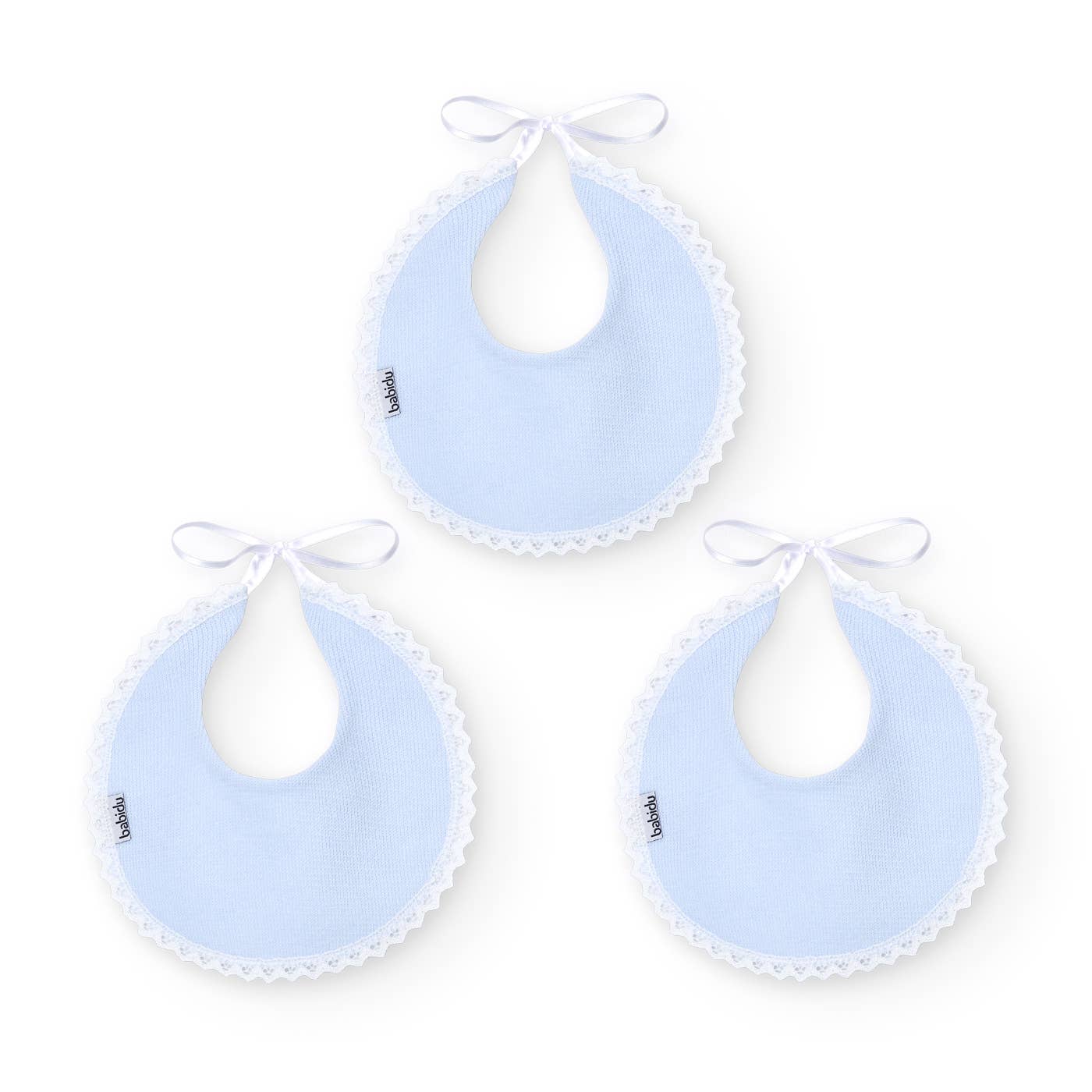 Babidu - Wholesale Bib - Baby - PACK OF 3 ROUND BIBS LACE CANUTILLO0