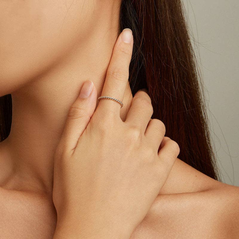 Perimade & Co. LLC - Wholesale Band/Stacked Ring - Minimalist Twist Band Stacking Ring in 925 Sterling Silver3