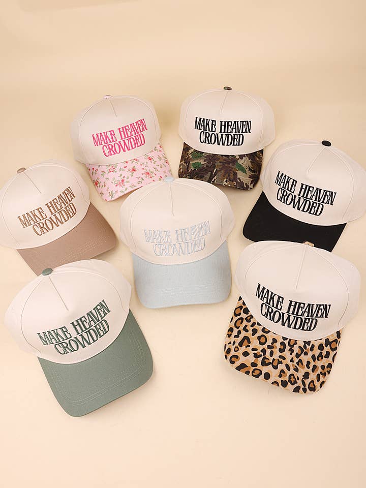 ,,,...._ 1230 Make Heaven Crowded Two Tone Canvas Cotton Cap SI-28815 for wholesale by 42POPS