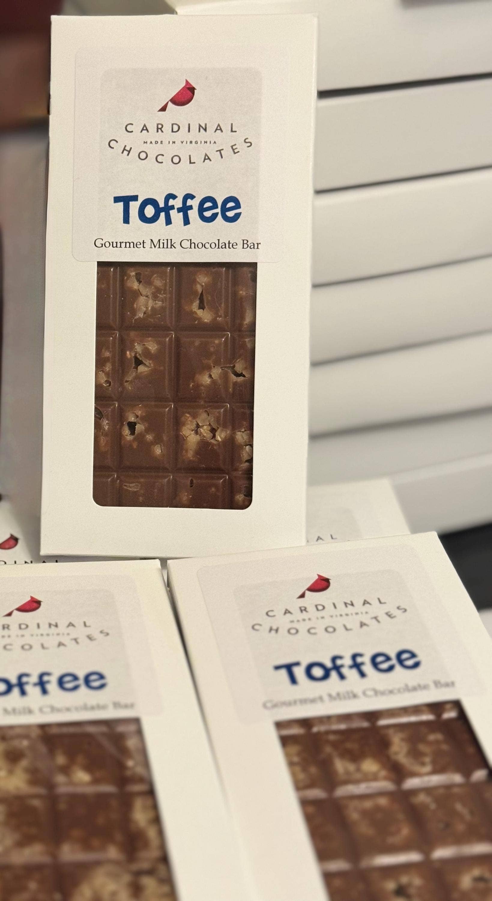 Cardinal Chocolates - Wholesale Chocolate Bar - Gourmet Toffee Chocolate Bar in Milk or Dark Chocolate1