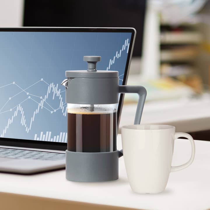 Oggi – Großhandel French Press – French Press 3-Tassen-Kaffeemaschine (350 ml, 12 oz) Grau5