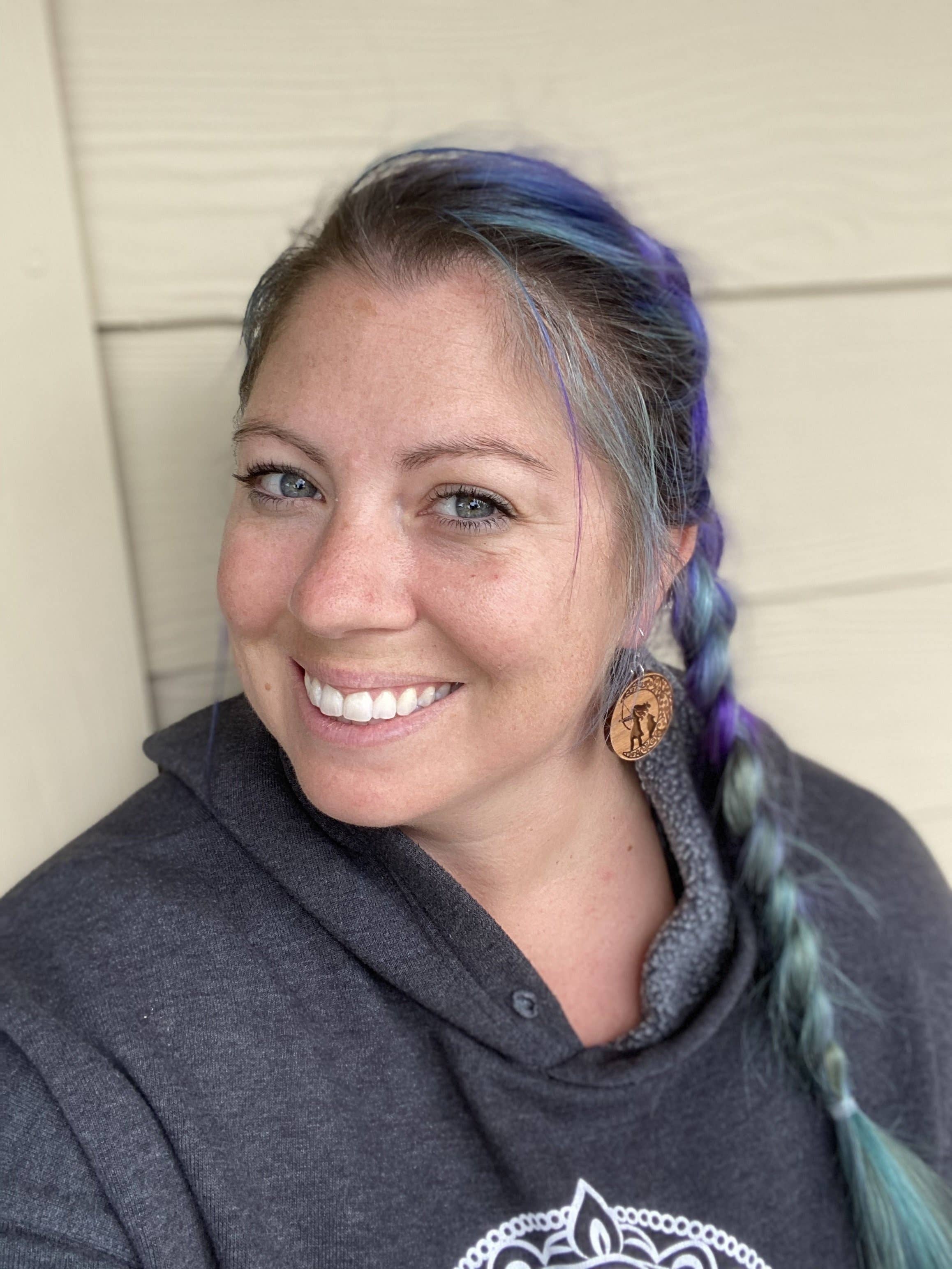 Violet Lotus - Wholesale Dangle Earrings - Yoga Jewelry | Artemis Goddess Wooden Earrings