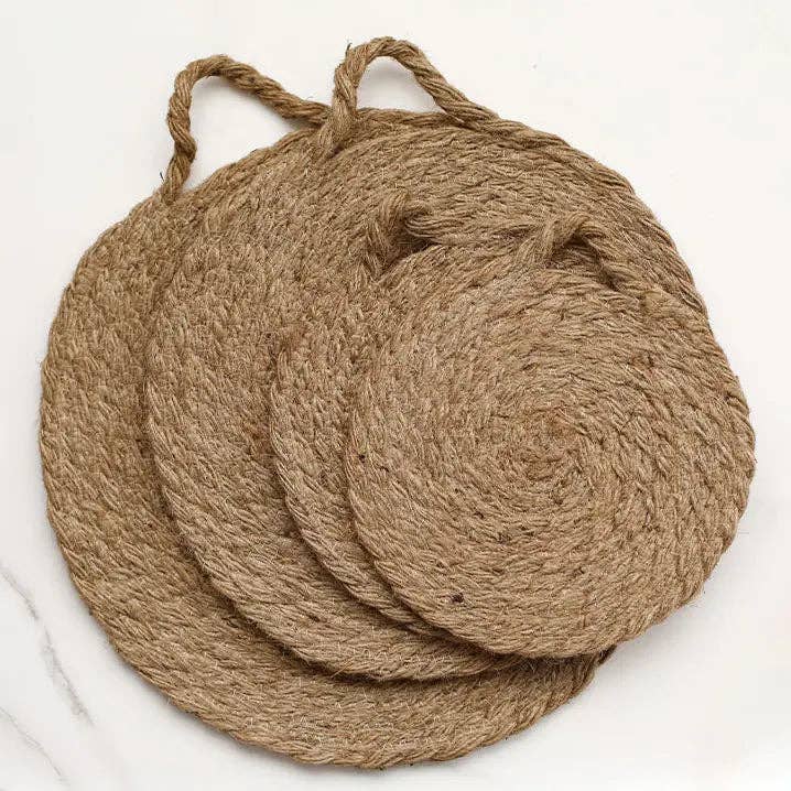 Fodory - Wholesale Trivet - Round Woven Natural Trivets with Handle1