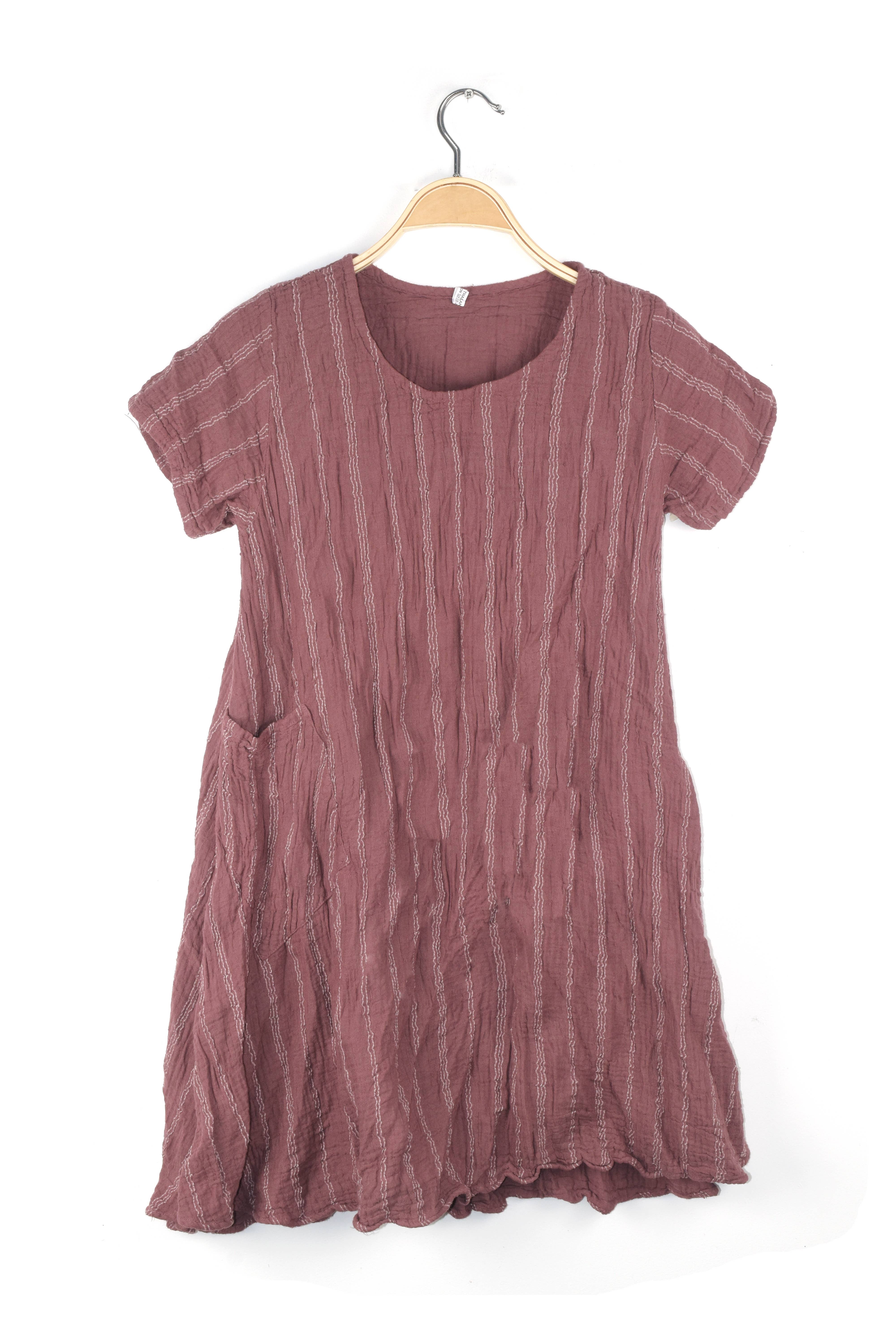 Nusantara Inc. - Wholesale Dress - Women's - Double Cotton Striped Dress-06198 (S/M, L/X, XXL)1