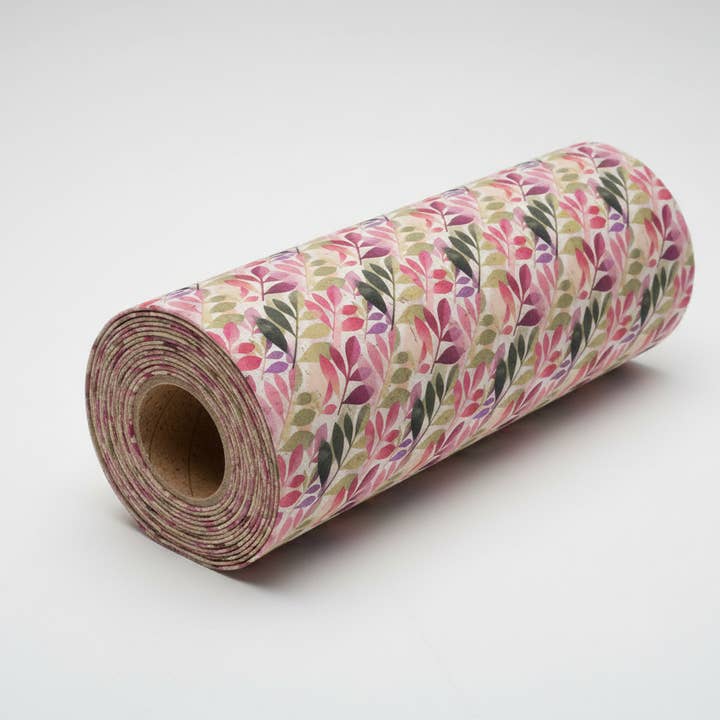 Natural Cork Fabric Leaf Pattern 13x19in 33x48cm for wholesale by Craft House PT