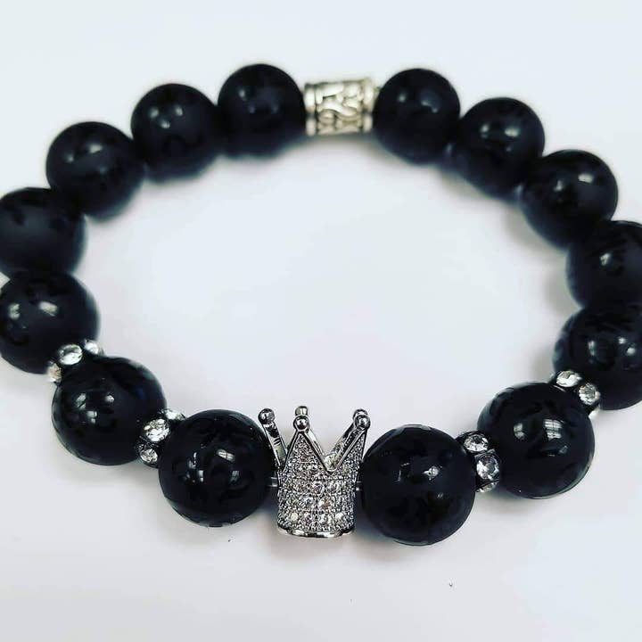 Black Onyx Crown Bracelet for wholesale by Mahogani Collections