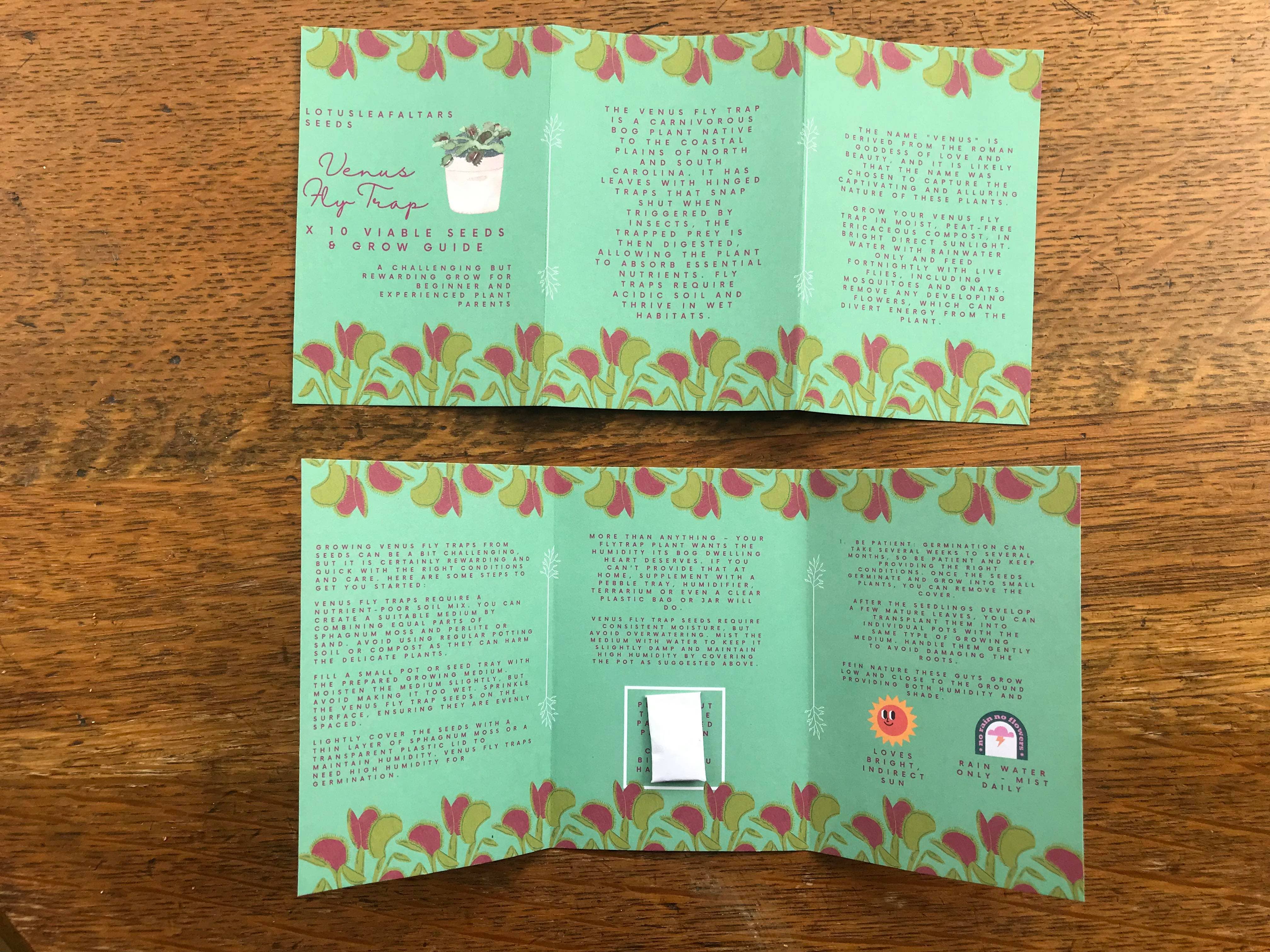 lotusleafaltars – Engroshandel Plantefrø – Venus Flytrap - Kødædende plante - Vejledning til frø og dyrkning1