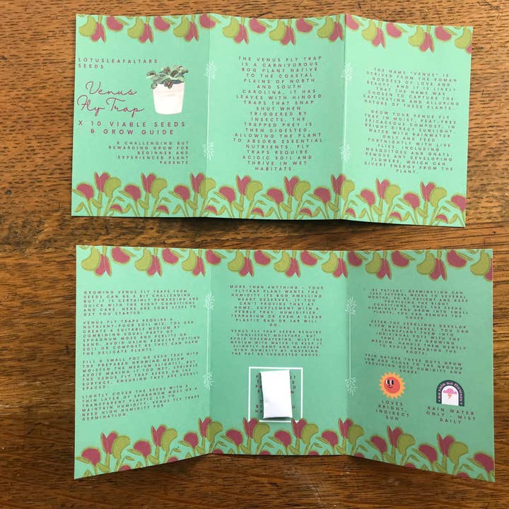 lotusleafaltars – Engroshandel Plantefrø – Venus Flytrap - Kødædende plante - Vejledning til frø og dyrkning1