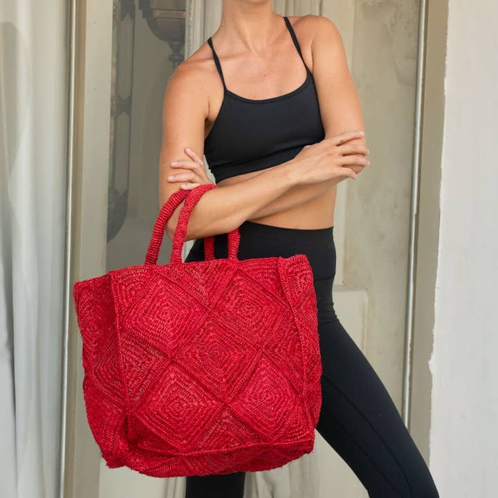 ZanatanyConcepts - Vente Tote bag – femme - Sac Cabas en Raphia Nico11