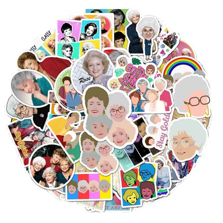 Pack de 50 Autocolantes Inspirados em Garotas Douradas de Alta Qualidade por atacado de Purple Myrtle