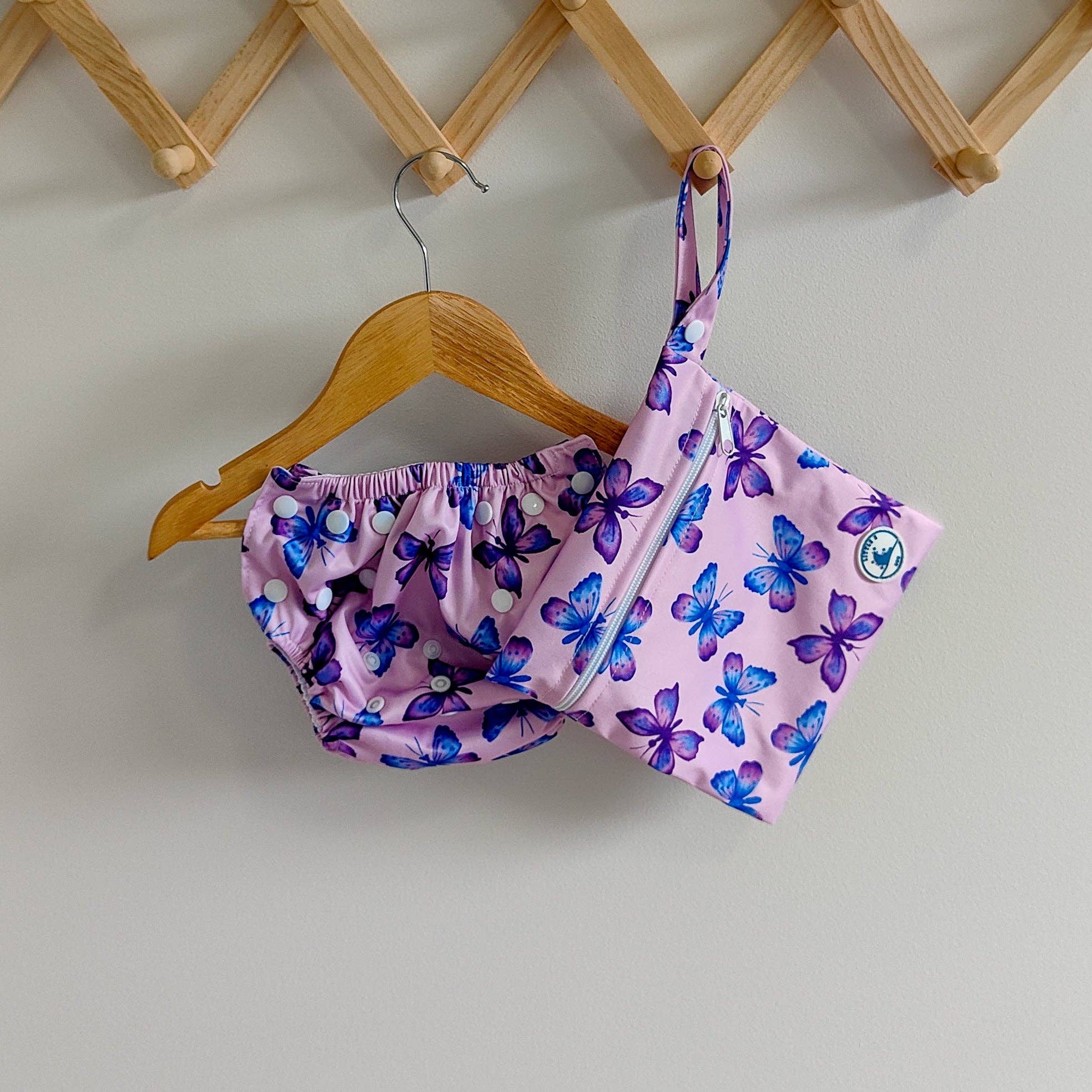 Little E & Co - Wholesale Swim nappy – Baby - REUSABLE SWIM NAPPY & MINI WET BAG COMBO ~ BUTTERFLIES2