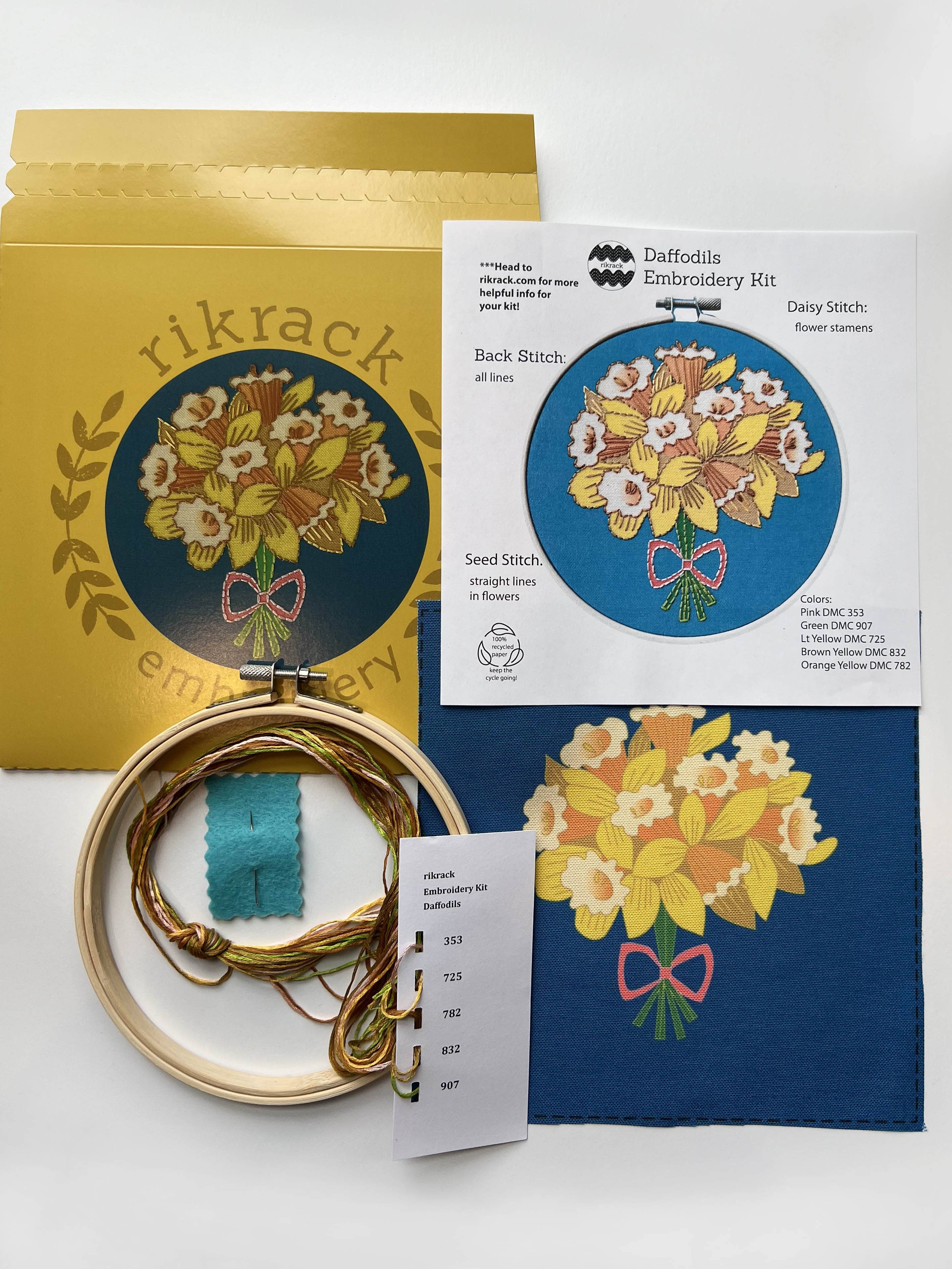 Rikrack - Vente Accessoire de broderie/point de croix - Kit de broderie jonquille8