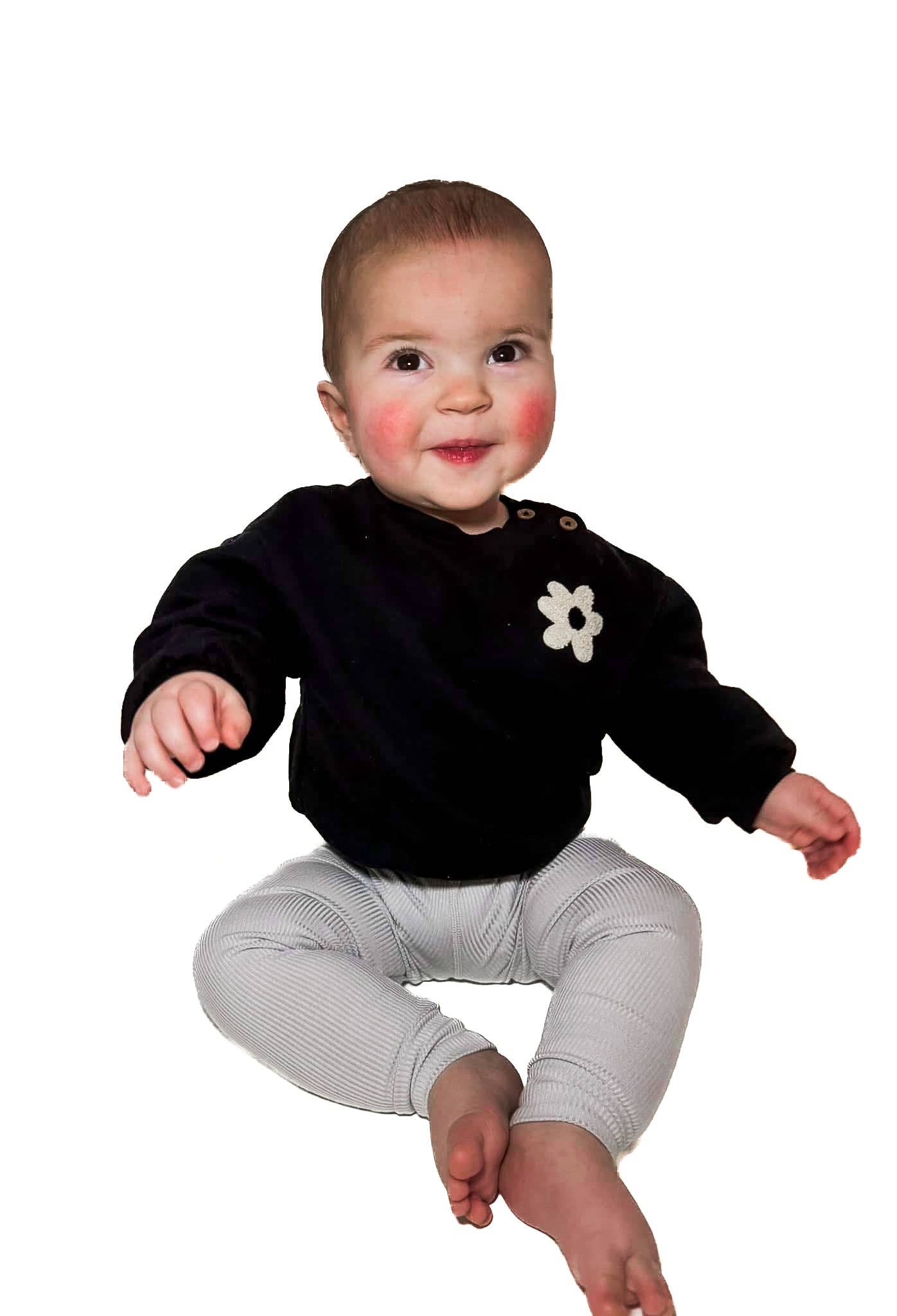 Lettie Grays Clothing - Vente Pantalon – bébé - Leggings en bambou côtelé | Gris cendre2